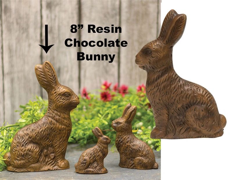 Resin Chocolate Bunny, 8"